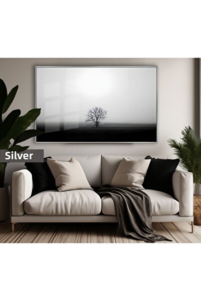 Harikabirev HARİKABİREV | MODEL DE PĂRĂTĂ DEȚĂRĂTĂ DE CULOARE NEGRU&ALB | TABLO DE STICLA TEMPLATA CU CADRU ORIZONTAL