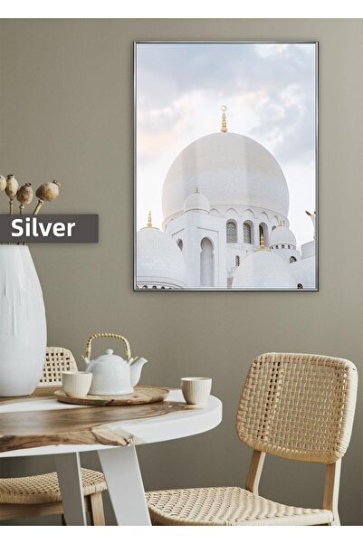 Harikabirev HARİKABİREV | MODEL RELIGIOS DE MOSCHEE ALBE | TABLĂ DIN STICLĂ T...