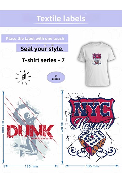 AGG Reklam Clothes Tag That Sticks with Iron T-Shirt Tag Series -7 Set of 2