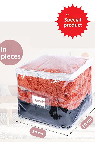 Palifix 3 Pieces Pvc Cube Bag with Transparent Handles Storage Cabinet Organi...