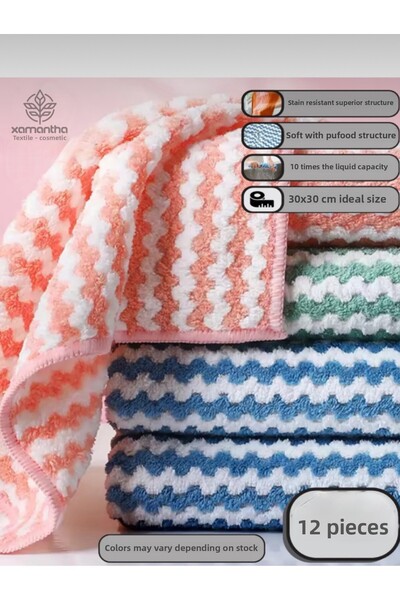 XAMANTHA 12 bucăți cârpă din microfibră - cârpă polară super absorbantă, 30x3...