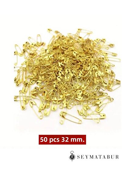 BALIM ÖRGÜ EVİ Безопасна игла 32 мм 50 броя златистожълта