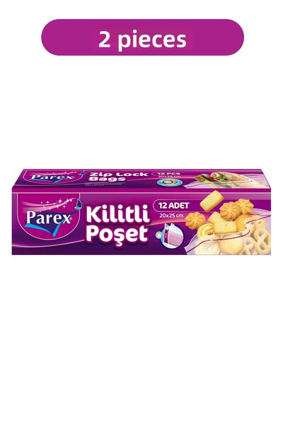 Parex Lockable Refrigerator Bag Small Size 12 Pieces 20 X 25 cm Set of Two