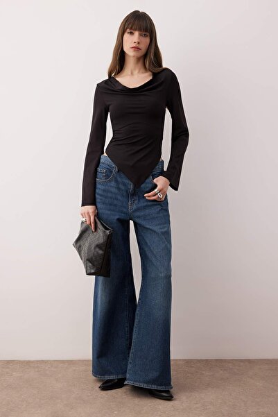 Trendyol Collection Black Knitted Blouse Twoaw26Bz00283