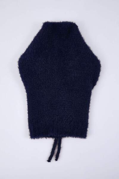 Trendyol Collection Weich strukturierte, marineblaue, mit Schnürung umwickelte Balaklava-Strickmütze TWOAW26BR00002