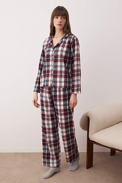 Trendyol Collection Multi-Colored Plaid / Checkered Winter Thick Flannel Woven Pajama Set Thmaw26Pt00175
