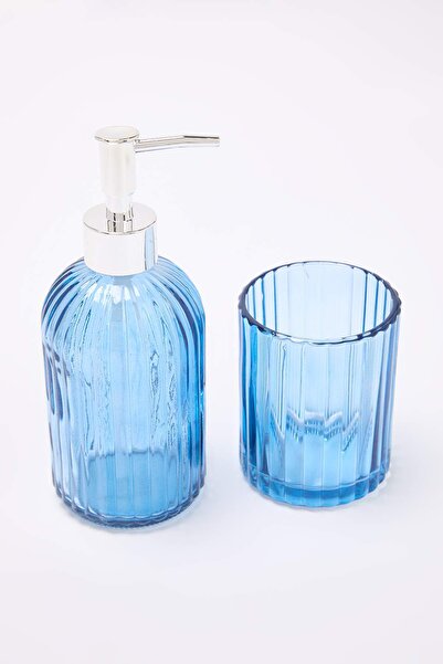 TRENDYOLMİLLA HOME Set de 2 suporturi pentru periuță de dinți și săpun din sticlă albastră TPHAW26SBN00001