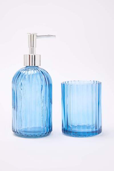 TRENDYOLMİLLA HOME Set de 2 suporturi pentru periuță de dinți și săpun din sticlă albastră TPHAW26SBN00001