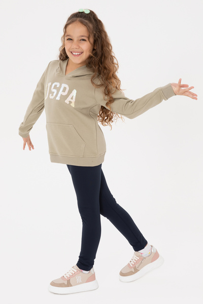 U.S. Polo Assn. Kız Çocuk Lacivert Scuba Kumaş Şardonlu Tayt 50316867-VR033