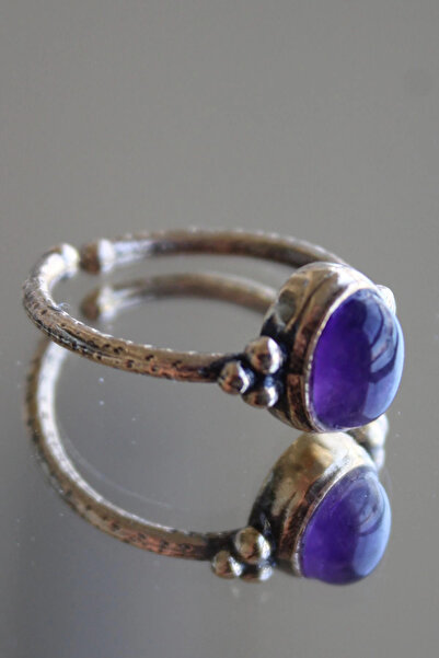 Leo'Stone سلسلة كلاسيكية قابلة للتعديل من الفولاذ المقاوم للصدأ ومضادة للتشويه، تصميم بأكمام 3 نقاط، خاتم برونزي من الحجر الطبيعي الجمشت