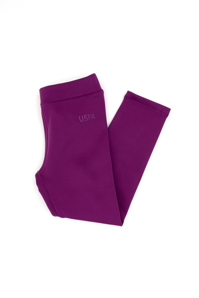 U.S. Polo Assn. Kız Çocuk Menekşe Scuba Kumaş Şardonlu Tayt 50316867-VR037