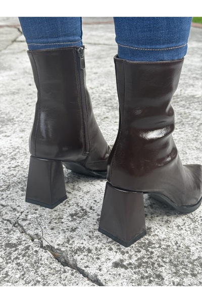 diya shoes Kadın Sivri burun Günlük Acı kahve bot özel Kalıp