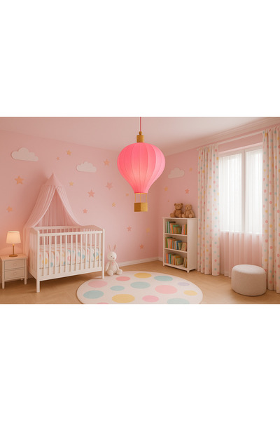 Atsu 3D Sıcak Hava Balonu Şeklinde Modern Avize – Canlı Renkli Aydınlatma - M...