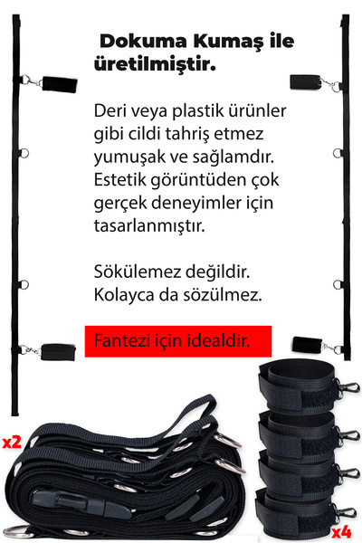 Sofya Passion Sexy Fantezi Yatak Kelepçe Aksesuar Seti - Ayarlanabilir El Ve Ayak Kelepçeleri, Cinsel Oyunlar