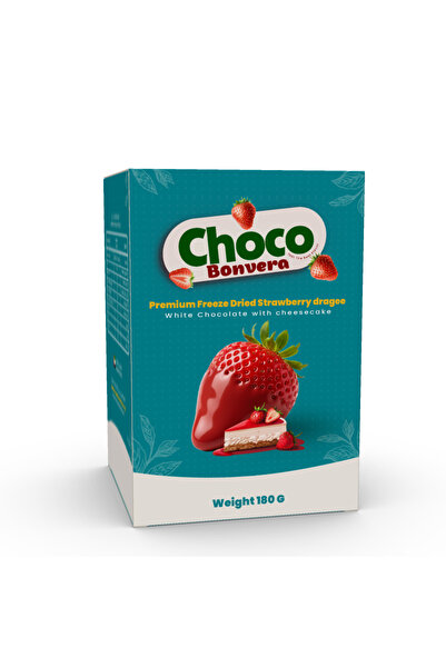 Choco Bonvera Premium Freeze Dried Strawberry dragee White Chocolate with che...