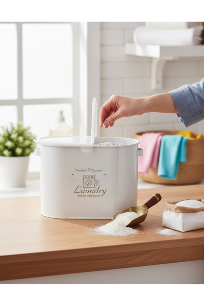 Laundry 2 Bölmeli Metal Deterjan Kutusu 12 Lt Lr054