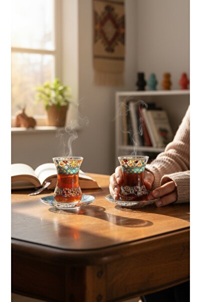 Yonca Hediyelik 2 Lİ CAM ÇAY BARDAĞI TAKIM HEDİYELİK ÇEYİZ GÜNLÜK EV OFİS