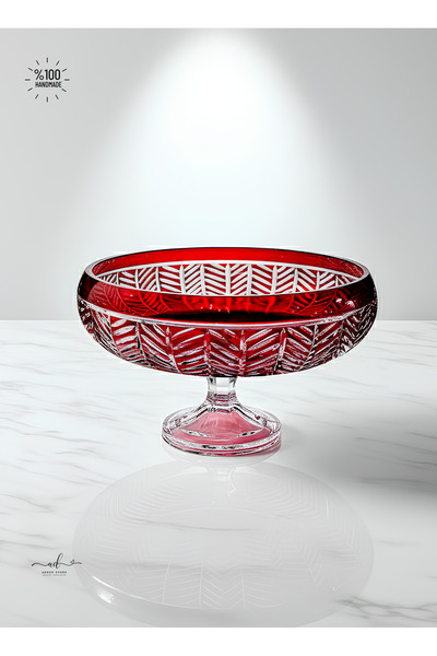 AKDEN Cut Decor Handwork 28 cm Glass Bowl