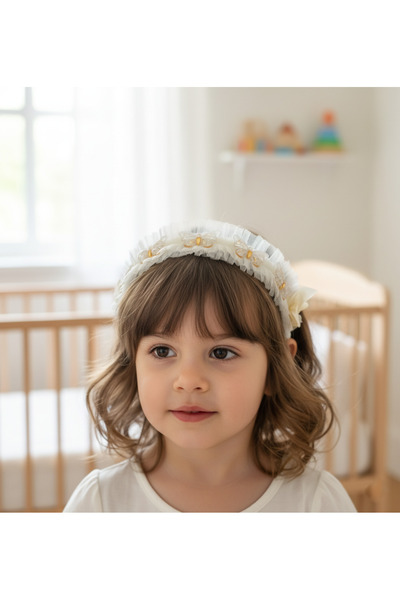 chipiques Coroană din tul cu volane cu detaliu de fluture perlat