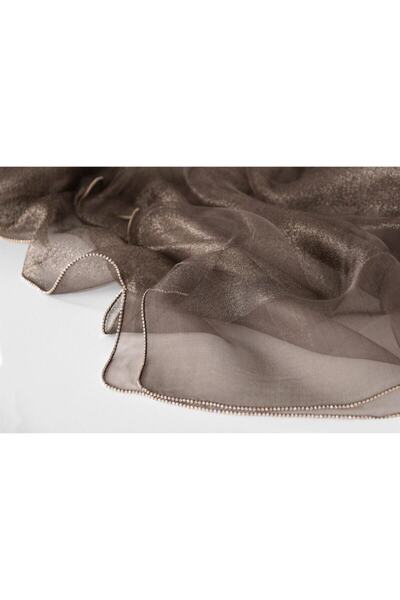 ARMANDA Βραδινό φόρεμα με πέτρες στο περίγραμμα, σάλι βιζόν