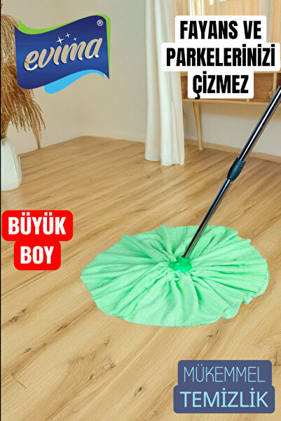 EVİMA Büyük Boy Mikrofiber Kumaş Çizmez Leke Bırakmaz Mop Ucu