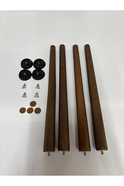 HAMADEX 44 Cm Koyu Mese, Konik Ahşap Mobilya Ayaği, Masa , Sandalye, Sehpa,Ayağı Puf Ayağı 4adet Aparatlar