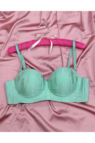 Love Angels Laser Cut Seamless Bra, Padded No Trace Wire Free Striped Bra