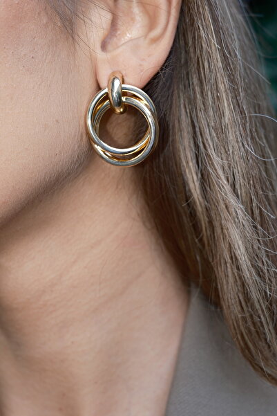 GİS JEWELRY أقراط هوب مزدوجة