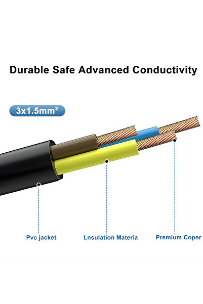 powermax شريط تمديد طاقة 2000 واط بخمسة مقابس مع منفذي USB ومنفذ واحد من النوع C وكابل بطول 5 أمتار