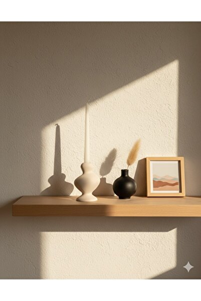 Mandalin Art Studio Asimetrik Kısa Dekoratif Şamdan Mumluk