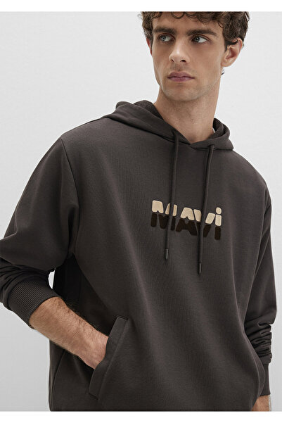 Mavi Logo Baskılı Kahverengi Sweatshirt 0S10395-70219
