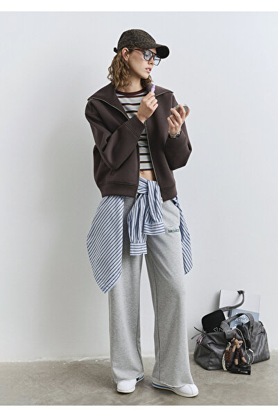 Mavi Sporty Lux Fermuarlı Kahverengi Sweatshirt 1S10295-70236