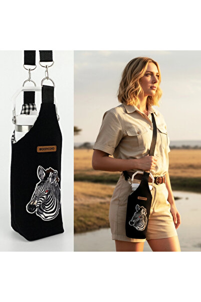 woodycord Husă pentru termos U Model Zebra realizată manual iceflow 0,89