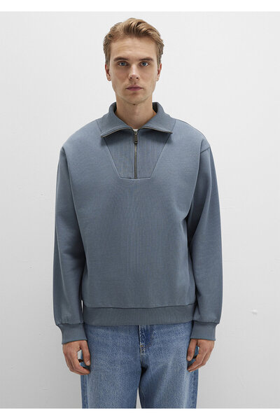 Mavi Polo Yaka Gri Sweatshirt 0S10368-80889