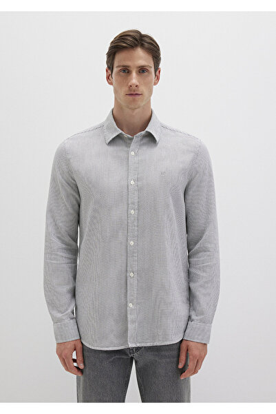 Mavi Çizgili Yeşil Gömlek Slim Fit / Dar Kesim 0211653-90861