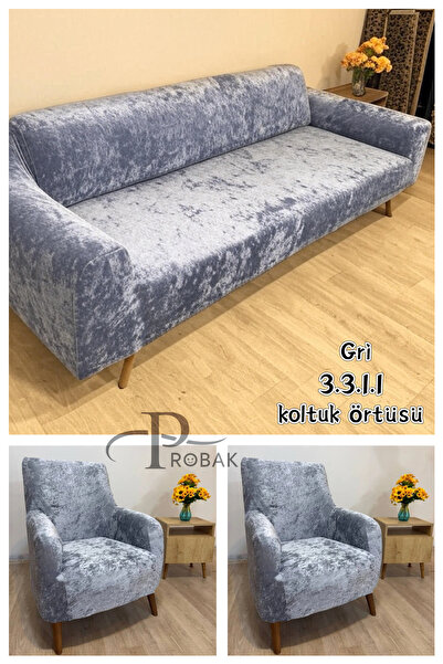 probak طقم غطاء مقعد مخملي مرن 3 3 1 1 |   غطاء أريكة |   غطاء غطاء أريكة سرير