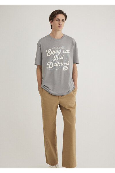Mavi Τυπωμένο γκρι μπλουζάκι Loose Fit / Loose Relaxed Fit 0612308 -70098