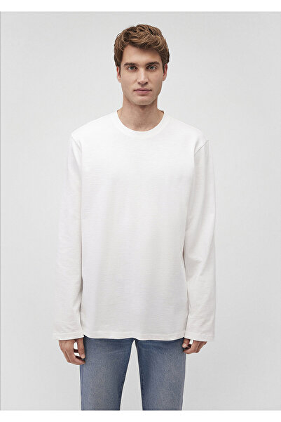 Mavi Beyaz Uzun Kollu Basic Tişört Regular Fit / Normal Kesim 0612403-70057