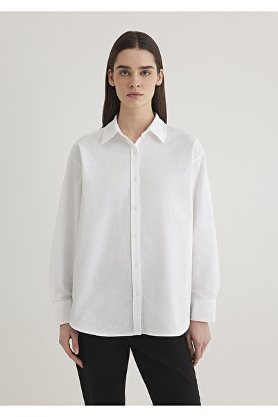 Mavi Cămașă albă cu tăietură lejeră - 1211028 -620