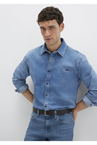 Mavi Roy Lux Black Puslu Açık Jean Gömlek Slim Fit / Dar Kesim 0210496-87937
