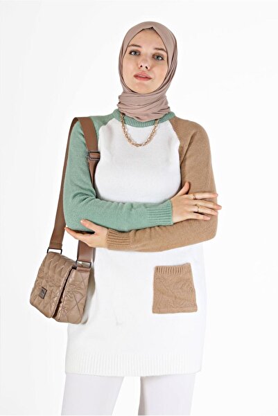 Alvina TRI-COLOR POCKET DETAILED KNITWEAR TUNIC 42053