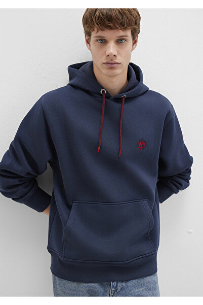 Mavi Logo Nakışlı Kapüşonlu Lacivert Sweatshirt 065809-29743
