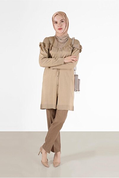 Alvina FIRFIR DETAYLI V YAKA DÜĞMELİ TRİKO HIRKA 42080