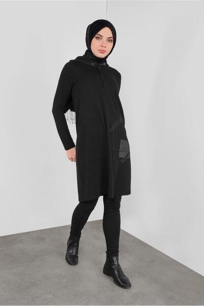 Alvina Hooded Mesh Detailed Tunic 41307