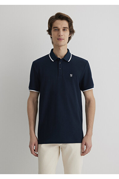 Mavi Şerit Detaylı Lacivert Polo Tişört Slim Fit / Dar Kesim 066039-30651