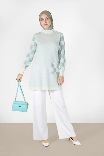 Alvina KARE DESENLİ CEPLİ TRİKO ТУНІКА 42022