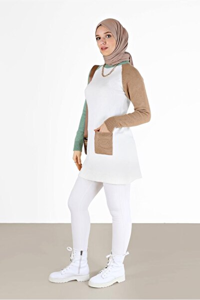 Alvina TRI-COLOR POCKET DETAILED KNITWEAR TUNIC 42053