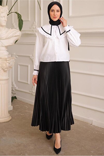 TRENDTESETTÜR WOMEN'S CREAM Peter Pan COLLAR BLUZ T 6602