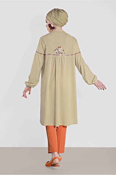 Alvina Embroidery Detailed Scarf Collar Tunic 4337