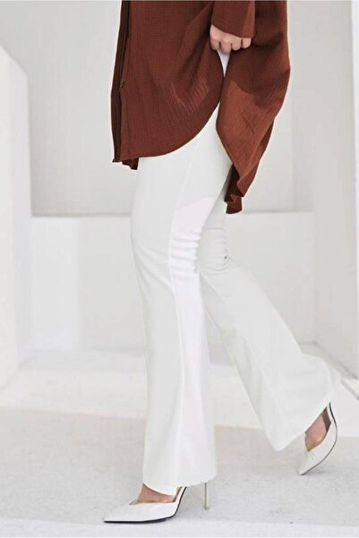 TRENDTESETTÜR KADIN KREM İSPANYOL PAÇA BELİ LASTİKLİ PANTOLON T 602